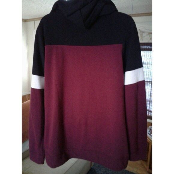 No boundries  FLEECE BURGUNDY &BLACK  HOODIE  M - Picture 2 of 6